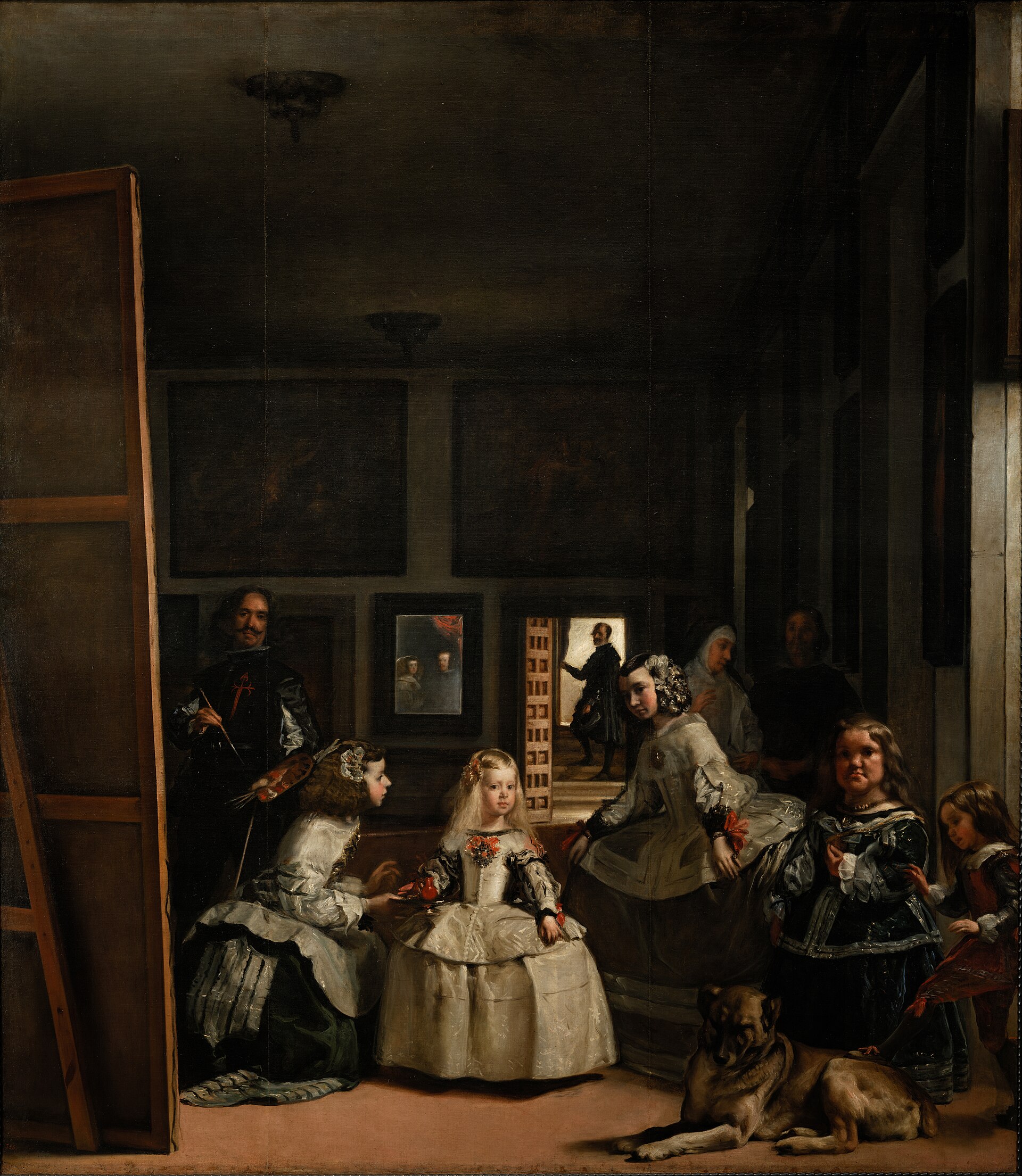 Las Meninas by Diego Velázquez - لوحة تحتوي الرسام الذي يرسمها